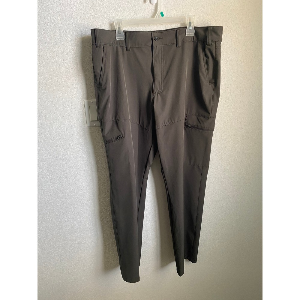 Magellan Outdoors Mens Classic Fit Cargo Hiking Pants 38W Brown Moisture Wicking